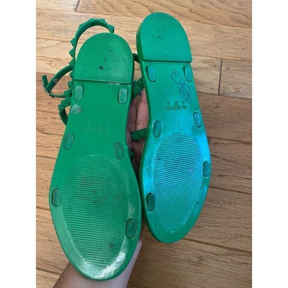 C&C California women’s Green rubber Studded ankle Strap open Sandals Size 6 - Picture 5 of 7